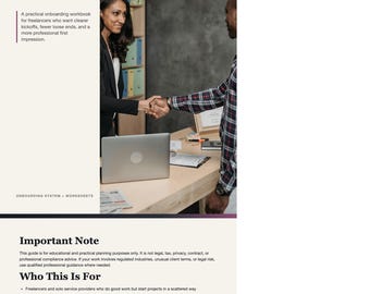 Freelancer Welcome Packet, Freelancer Welcome Packet, Projekte Checkliste