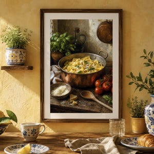 Pasta Print, Italian Kitchen Wall Art, Pasta Night Digital Download