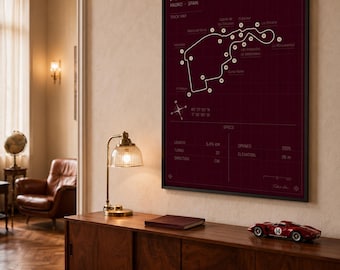 Madring Track Map Poster | Motorsport Engineering Decor | Sim Racing Room, Studio & Garage Wall Art