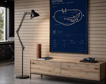 Daytona Track Map Poster | Motorsport Engineering Decor | Sim Racing Room, Studio & Garage Wall Art