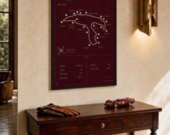 Spa-Francorchamps Track Map Poster | Motorsport Engineering Decor | Sim Racing Room, Studio & Garage Wall Art