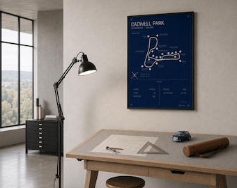 Cadwell Park Track Map Poster | Motorsport Engineering Decor | Sim Racing Room, Studio & Garage Wall Art
