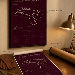 Pode incluir: P&ocirc;ster do mapa da pista de Spa-Francorchamps em bord&ocirc; com detalhes brancos. O p&ocirc;ster inclui as especifica&ccedil;&otilde;es da pista e &eacute; apresentado com uma impress&atilde;o enrolada. O p&ocirc;ster emoldurado est&aacute; pronto para pendurar.