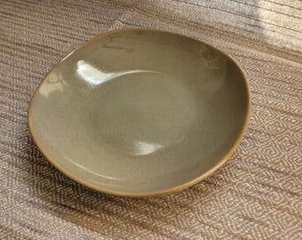Vintage Sango Resona Moss Green Stoneware Replacement Plate - Coupe Shape