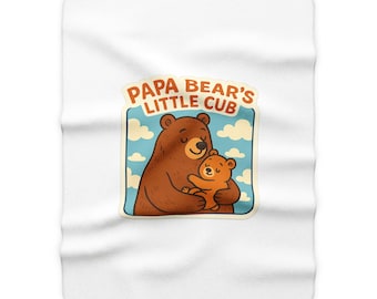 Luksusowy koc polarowy Sherpa – przytulny design Papa Bear's Little Cub