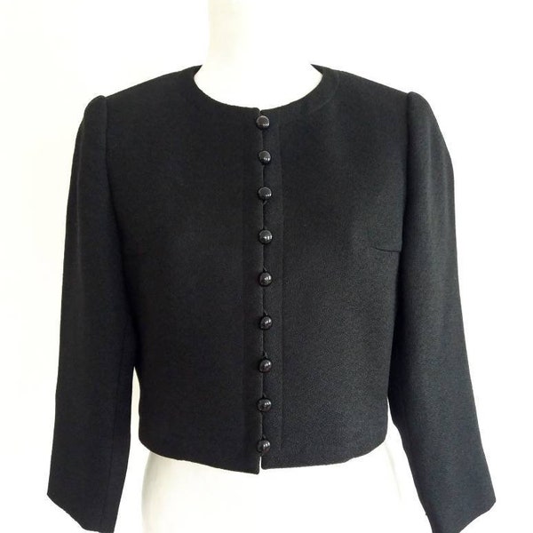 Vintage YSL Yves Saint Laurent des années 60 recadrée veste boléro noir