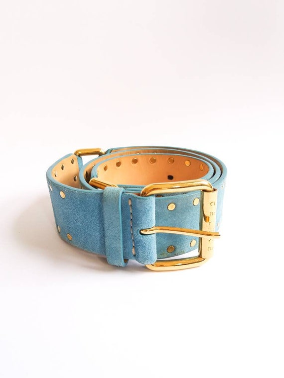 blue suede belt