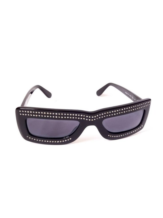 MOSCHINO 80s vintage sunglasses with Swarovski cr… - image 2