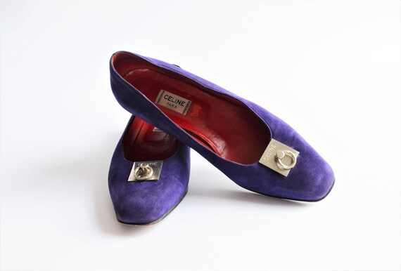 plum suede shoes