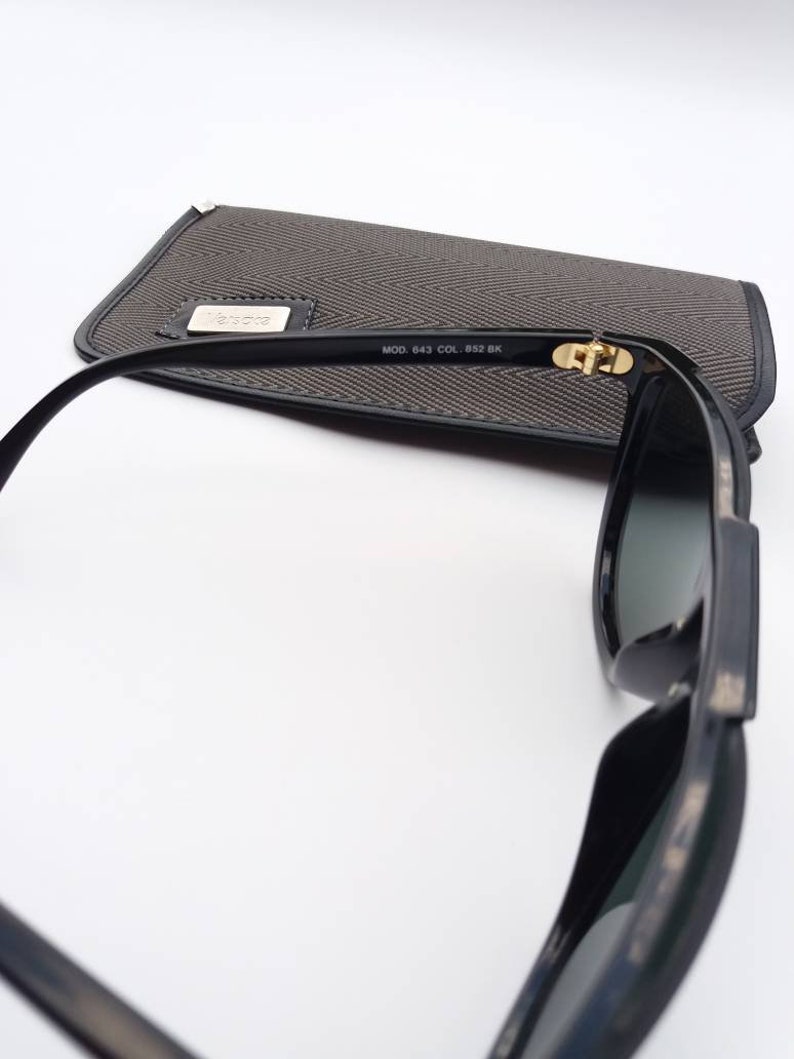 GIANNI VERSACE vintage 90s cat eye black sunglasses / rare deadstock half moon unisex image 4