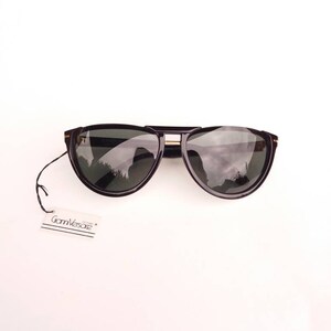 GIANNI VERSACE vintage 90s cat eye black sunglasses / rare deadstock half moon unisex image 7