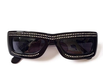 MOSCHINO 80s vintage sunglasses with Swarovski crystals