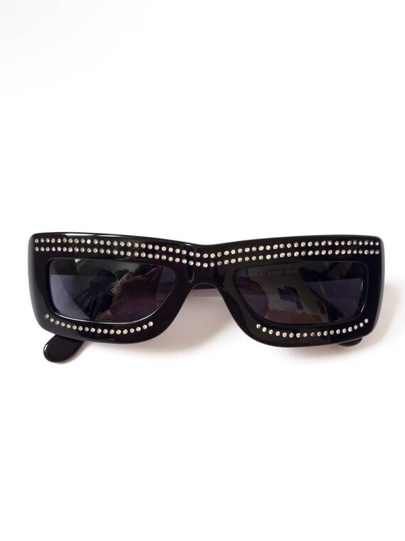 MOSCHINO 80s vintage sunglasses with Swarovski cr… - image 1