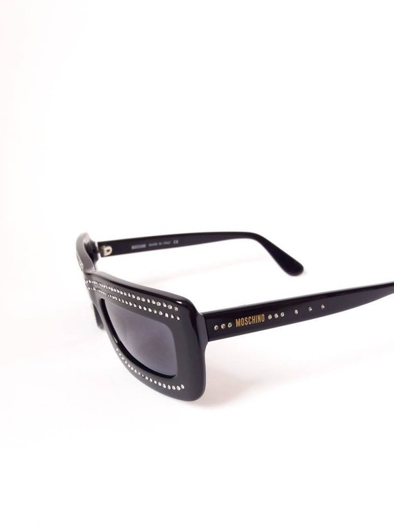 MOSCHINO 80s vintage sunglasses with Swarovski cr… - image 3