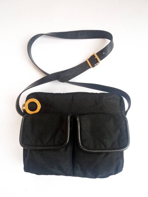 CELINE Black Nylon 90s Crossbody Bag Etsy