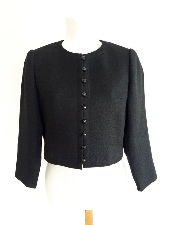 YSL Vintage Yves Saint Laurent 60s Cropped Black Bolero Jacket | Etsy