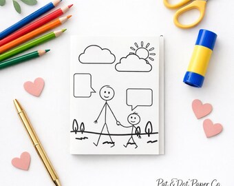 Biglietto stampabile per bambini / Biglietto fai da te "Ti voglio bene" / Spunti per disegnare e scrivere / Download immediato
