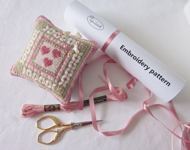 Needlepoint Pincushion Pattern Love in the Garden Design Etsy Australia