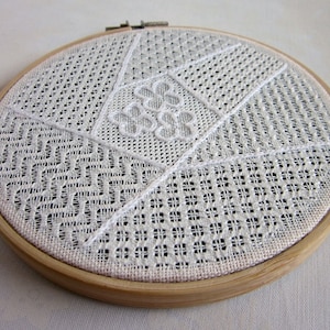 Pulled Thread, Digital Embroidery Pattern, Whitework embroidery, Embroidery sampler, Crazy Patch pulled thread embroidery pattern