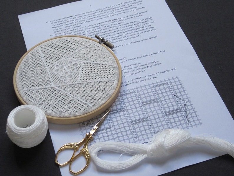 Pulled Thread, Digital Embroidery Pattern, Whitework Embroidery