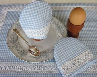 Broderie au point de croix australienne, oeuf confortable et motif de tapis de table, téléchargement instantané, motif de broderie vichy, motif de rayures de poulet