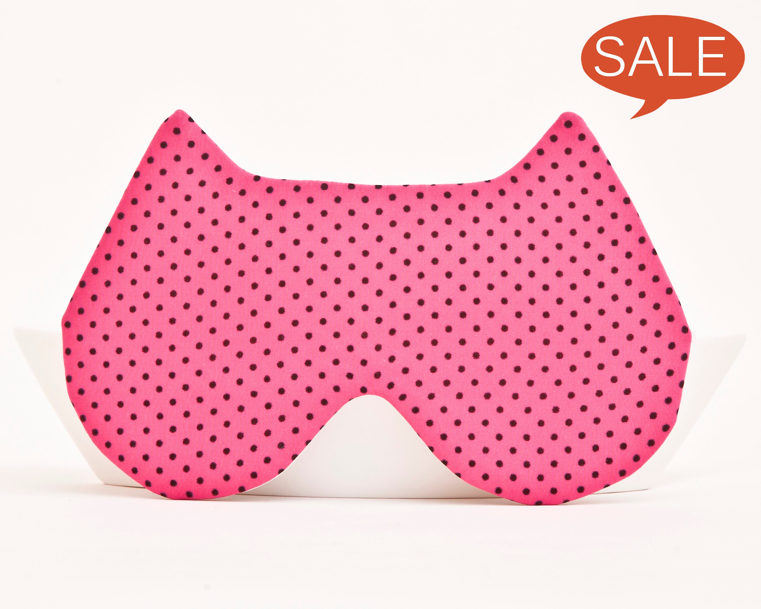 Cat Sleep Mask Pink Polka Dots Blindfold Cat Lover Gift Etsy