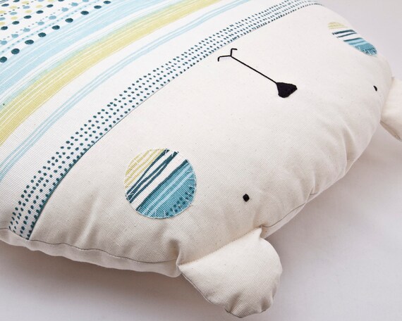 Blue Bear Toy Pillows For Baby Round Pillow Baby Shower Etsy