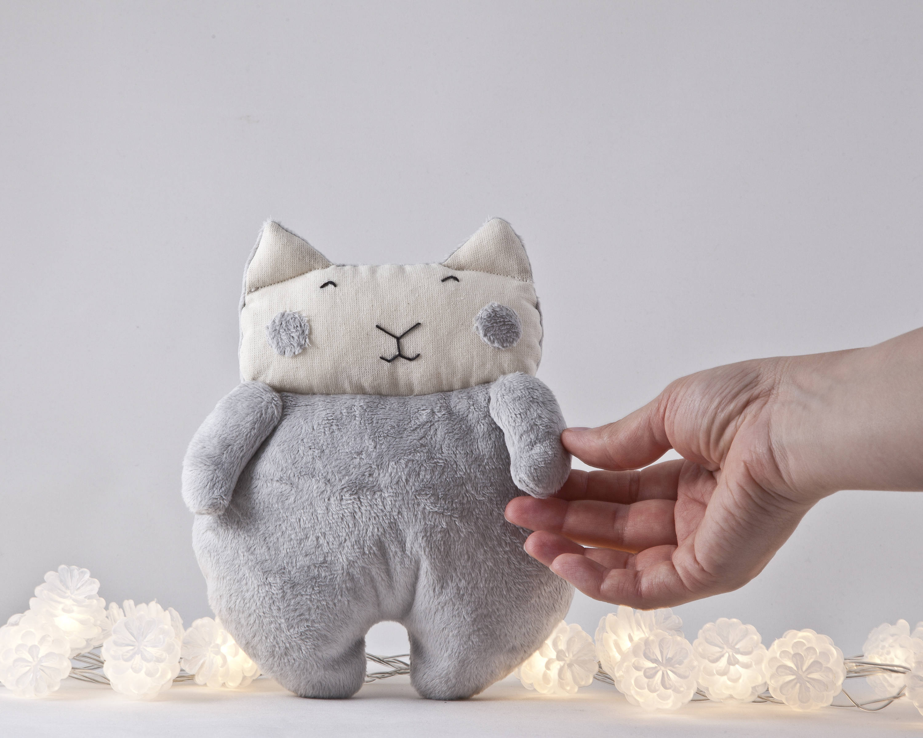 Fluffy Cat Toy Gray Nursery Decor Girl Toddler Toys Soft Etsy