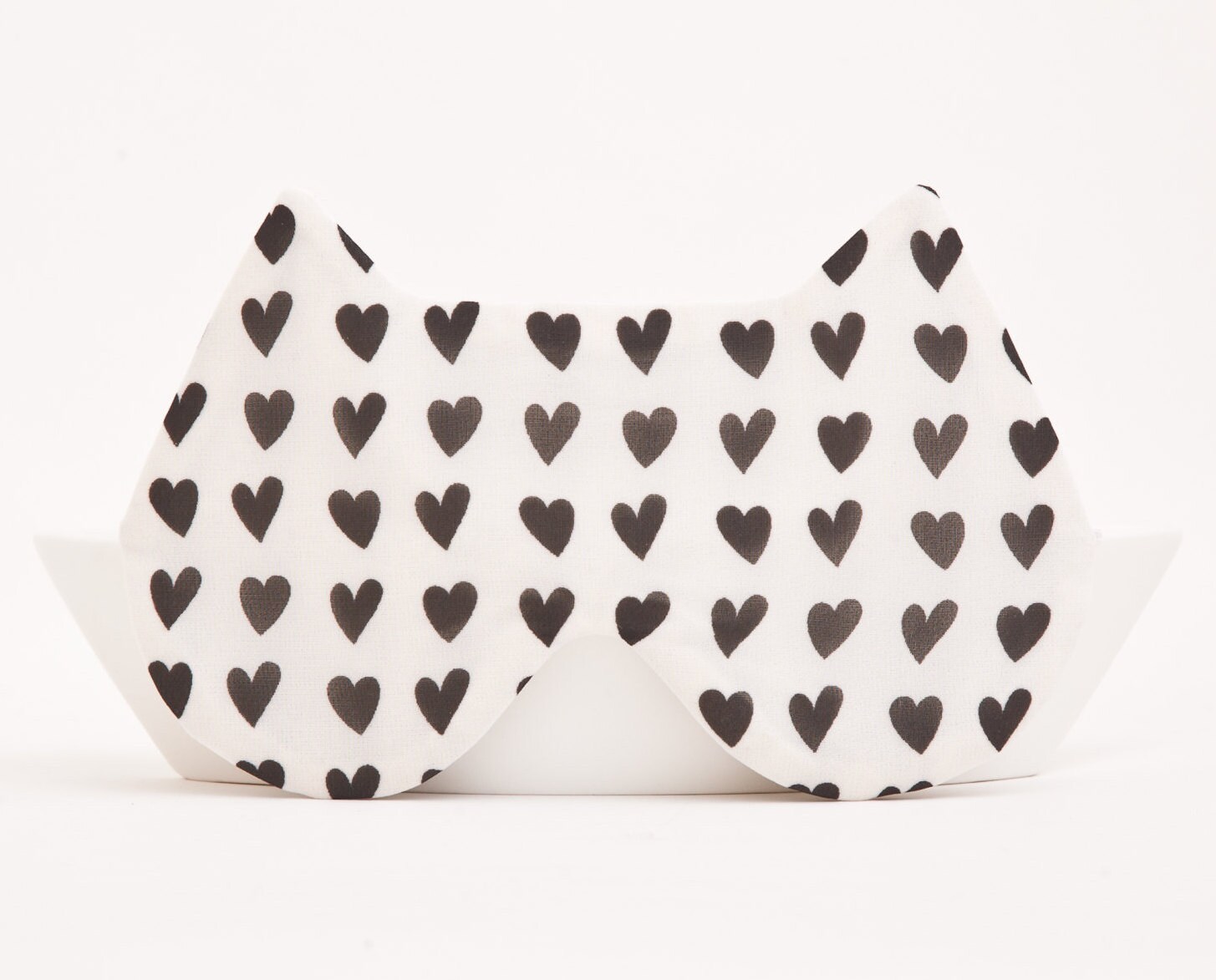 Cat Sleep Mask Hearts Valentine's Day Gift White Etsy
