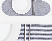 Placemat, Cloud Linen Placemat, kitchen decor, Striped Table Mats, Baby Shower Gift, Children's placemats, Striped Kitchen Accessory