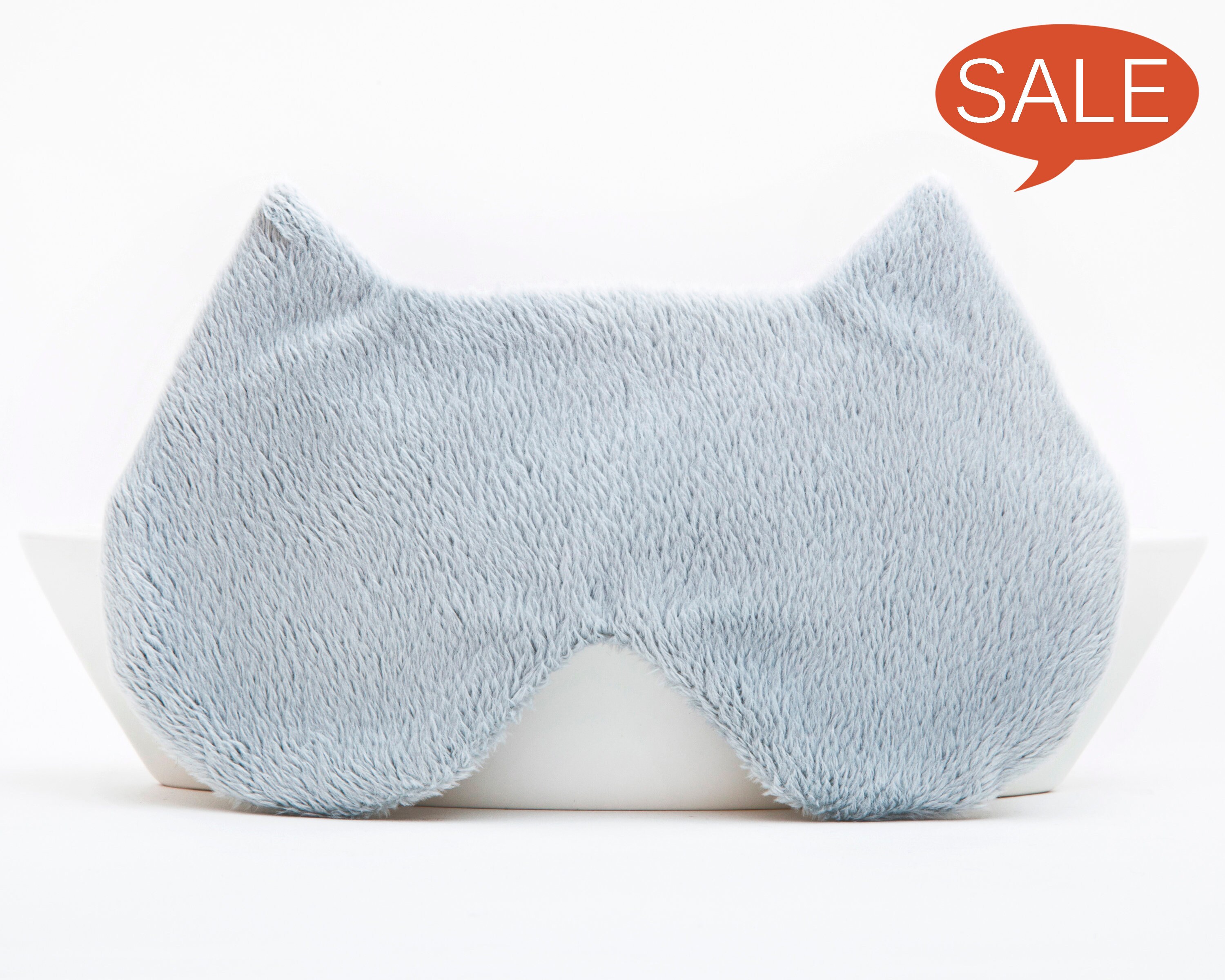 Cat Sleep Mask Gray Plush Eye Mask Cat Lover Gift Fluffy Etsy