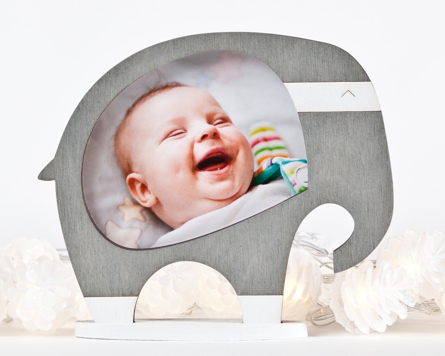 Elephant Picture Frame Photo Frame Gray Home Decor Baby Boy Etsy