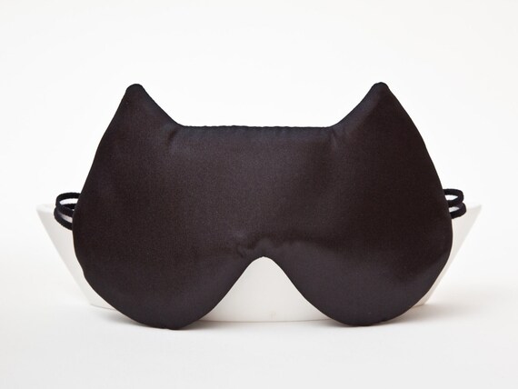 black satin sleep mask