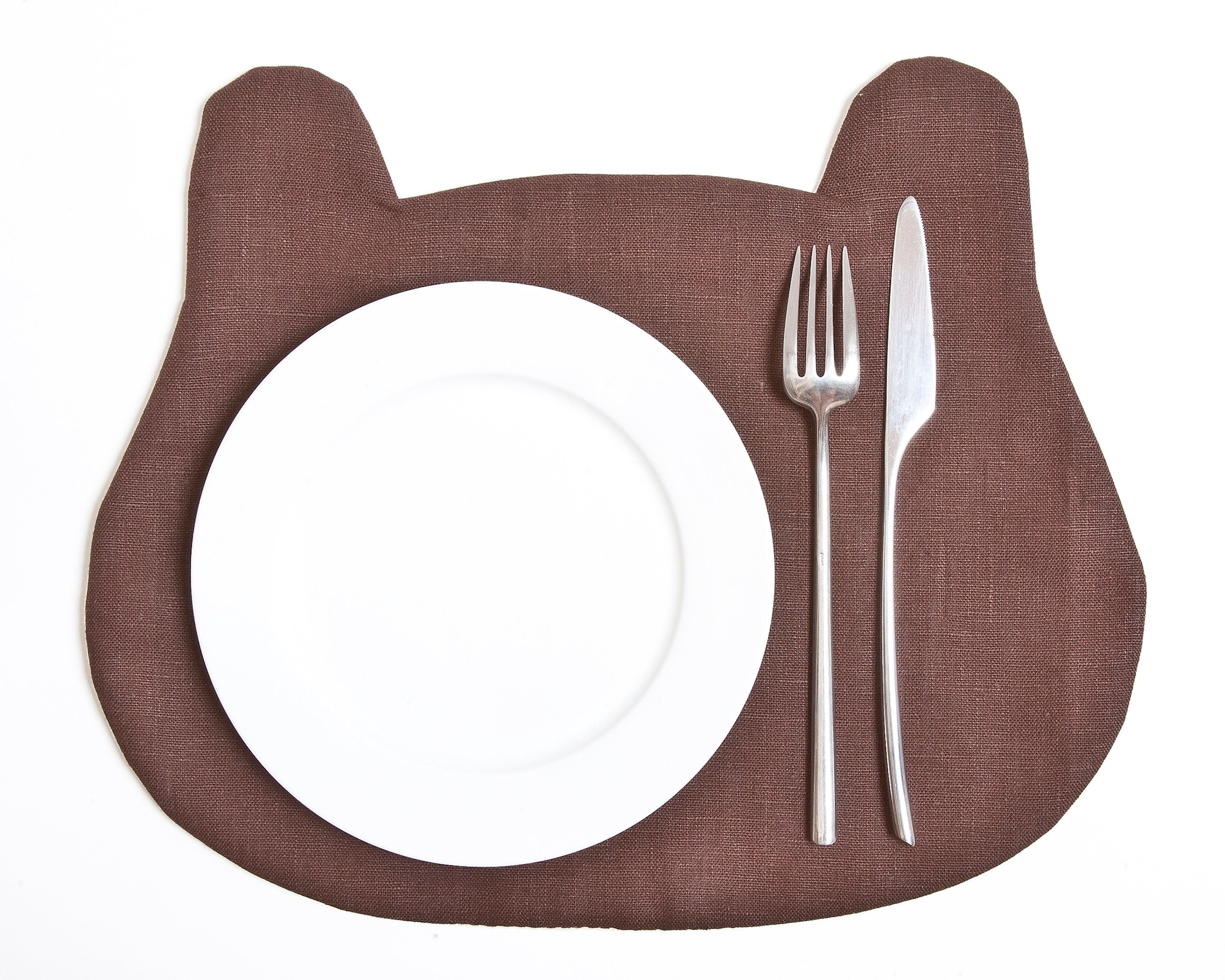 Linen Placemat Bear Fabric placemat Brown Kitchen Decor Etsy