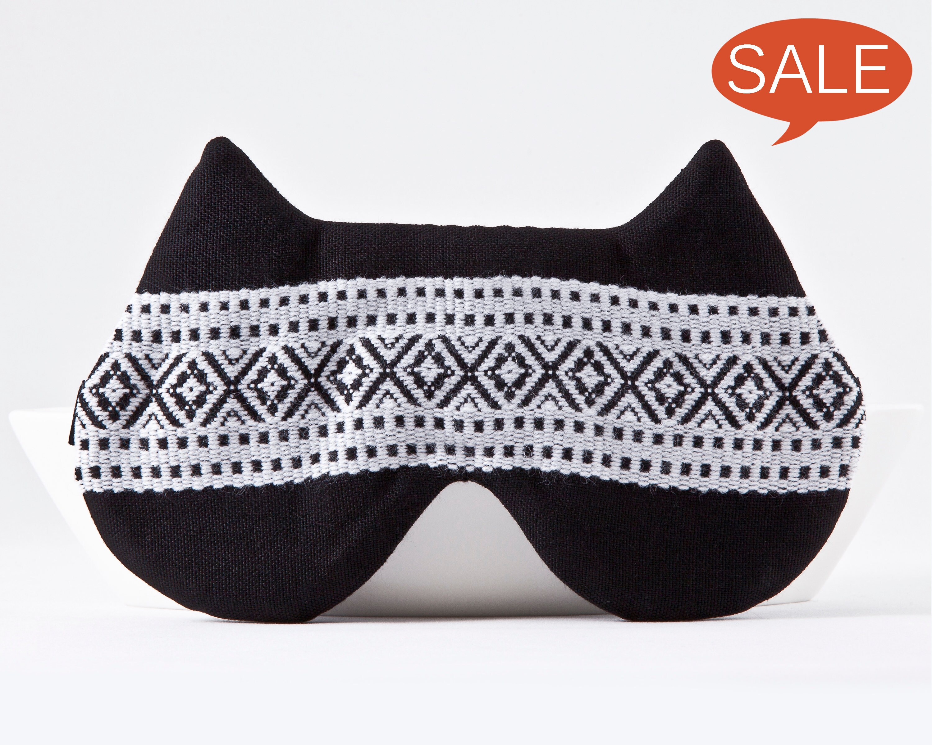 Black Sleep Mask for Women Cat Eye Mask Black Blindfold Cat Etsy
