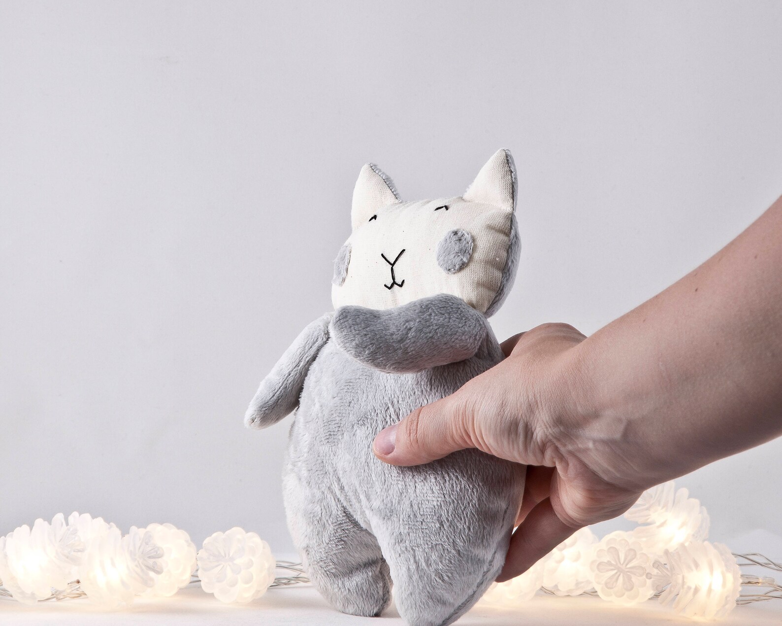 Fluffy Cat Toy Gray Nursery Decor Girl Toddler Toys Soft Etsy
