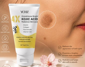 Kojic Acid Face Cream for Dark Spots Uneven Skin Tone | Brightening Moisturizing Cream Day Night Skincare for Men &Women