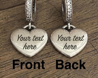 Custom Name S925 Sterling Silver Charm Personalized Engraved custom Text Bracelet charm necklace charm