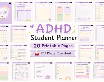 ADHD College Planner | Student Planner PDF | Academic Organizer Printable