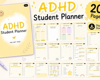 Minimal ADHD Academic Planner | Executive Function Study Planner for College Students