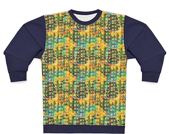 Sweat-shirt motif mosaïque opale géométrique coloré