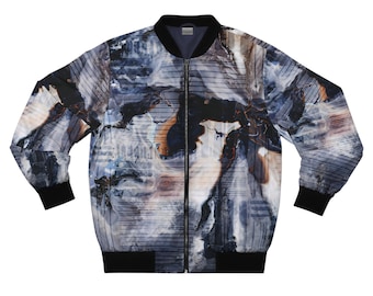 Abstract Boulder Opal Print Bomber Jacket