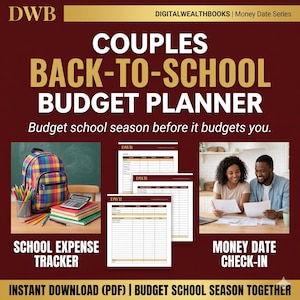 Couples Back-to-School Budget Planner | Family Spending Tracker for School Supplies, Activities + Fall Budget Reset | Printable PDF