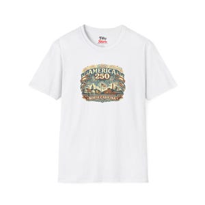 Amerika 250 North Carolina Kleinstadt Feuerwerk Church Mill Vintage Gürtelschnalle Tee Bild 1
