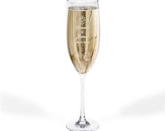Personalized Champagne Glass | Floral Engagement Gift | Custom Toasting Flute | She Said Yes Gift