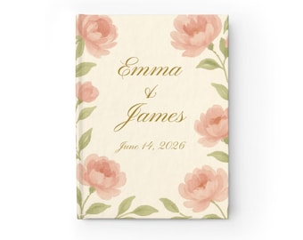 Personalized Wedding Journal | Floral Engagement Gift | Custom Bride Notebook | Wedding Planning Journal