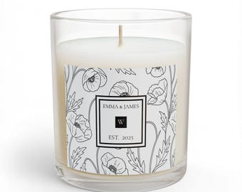 Personalized Soy Candle | Classic Black And White Engagement Gift | Custom Candle for Bride | She Said Yes Candle