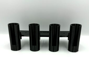 Ice Fishing Rod Holder 4 Rod | Sled Rail Mount Reel Through Slots | Shappell Otter Eskimo Frabill Fit | USA Made | Sorted3D