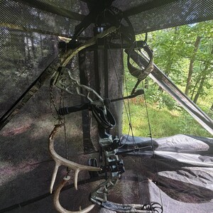 Bow Hunter Hub Blind Kit | Compound Bow Hanger + Cup Holder Combo | Drop-On Set for Ameristep Primos Rhino | USA Made image 6