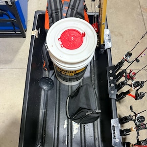 Kit organizador para trineo de pesca en hielo / Soporte para taladro de punta de caña / Shappell Otter Eskimo Fit / Fabricado en EE. UU. / Sorted3D imagen 9